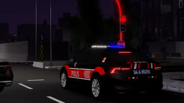 Gece devriyesinde polis aracı